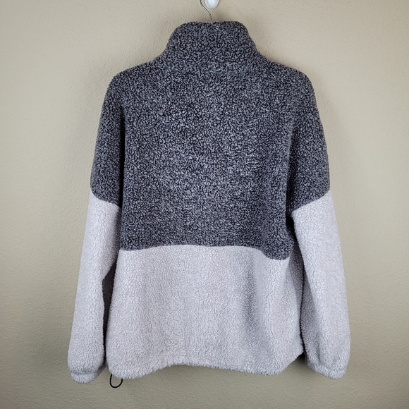 Doe & Rae Jacket Womens Size S Grey/White Colorblock 1/2 Zip Fleece - Picture 5 of 12